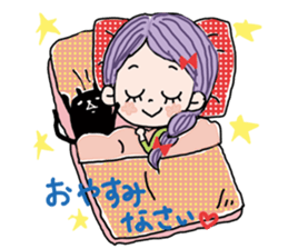 girl and sometimes cat. sticker #7489501