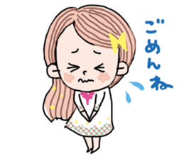 girl and sometimes cat. sticker #7489505