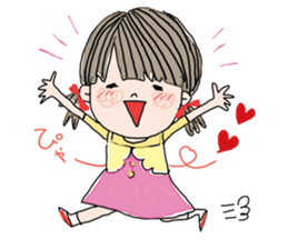 girl and sometimes cat. sticker #7489506