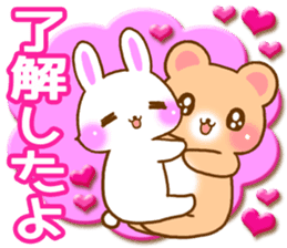 Rabbit and bear Love sticker Special new sticker #7490821