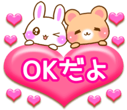 Rabbit and bear Love sticker Special new sticker #7490822