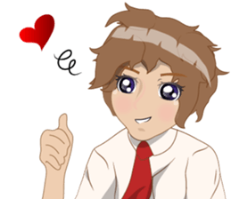 Cartoon Boy anime drawing v.color update sticker #7496557