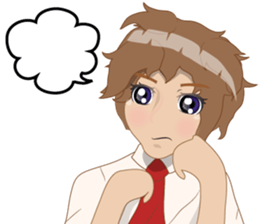 Cartoon Boy anime drawing v.color update sticker #7496568