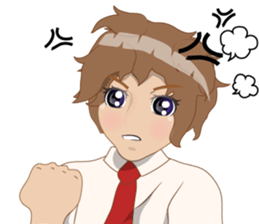 Cartoon Boy anime drawing v.color update sticker #7496574