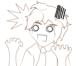 Cartoon Boy anime drawing v.color update sticker #7496578