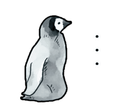 Watercolor penguin sticker sticker #7504852