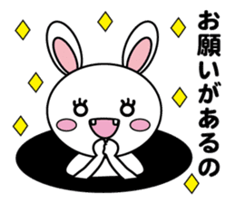 White cat & White rabbit From a hole sticker #7507150