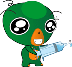 Czech star people little green sticker #7507348