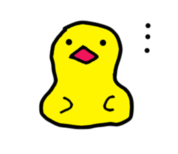 Strange yellow bird sticker #7513359