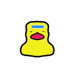 Strange yellow bird sticker #7513365