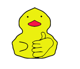 Strange yellow bird sticker #7513366