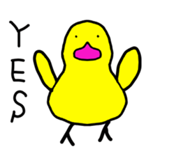 Strange yellow bird sticker #7513372