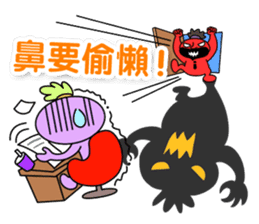 Alien and his boss sticker #7513480