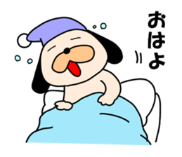 Puppy of the black ear sticker #7514908