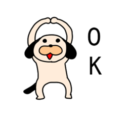 Puppy of the black ear sticker #7514918