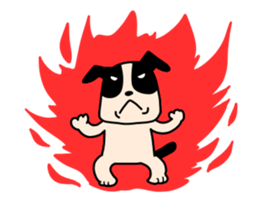 Puppy of the black ear sticker #7514929