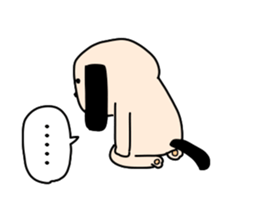 Puppy of the black ear sticker #7514930