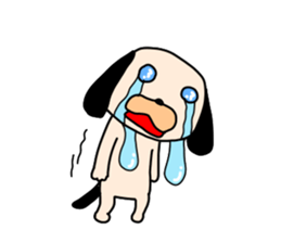 Puppy of the black ear sticker #7514931