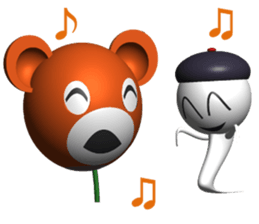 Cute balloon family KUMAPU sticker #7516980