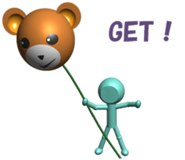 Cute balloon family KUMAPU sticker #7516983