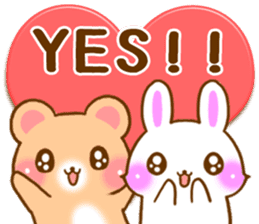 Rabbit and bear Love sticker3 new sticker #7517889