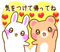 Rabbit and bear Love sticker3 new sticker #7517906