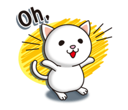 The white cat which conveys a feeling. sticker #7519788