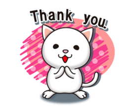 The white cat which conveys a feeling. sticker #7519789