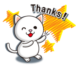 The white cat which conveys a feeling. sticker #7519790