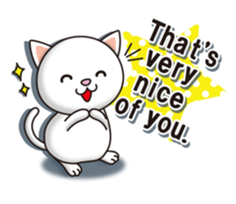 The white cat which conveys a feeling. sticker #7519792