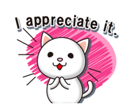 The white cat which conveys a feeling. sticker #7519793
