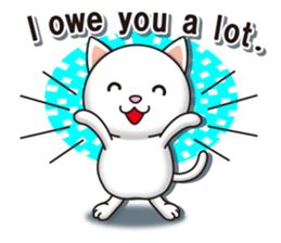 The white cat which conveys a feeling. sticker #7519794