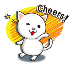 The white cat which conveys a feeling. sticker #7519795