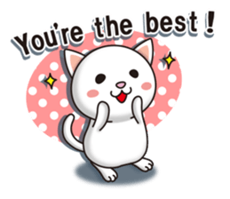 The white cat which conveys a feeling. sticker #7519796