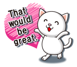 The white cat which conveys a feeling. sticker #7519797