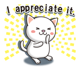The white cat which conveys a feeling. sticker #7519798