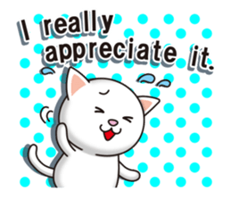 The white cat which conveys a feeling. sticker #7519799