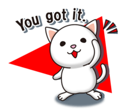 The white cat which conveys a feeling. sticker #7519801