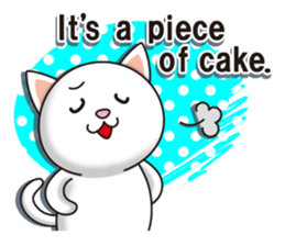 The white cat which conveys a feeling. sticker #7519803