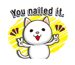 The white cat which conveys a feeling. sticker #7519804