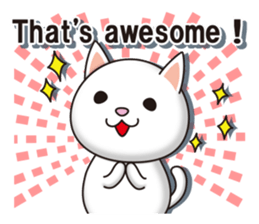 The white cat which conveys a feeling. sticker #7519805