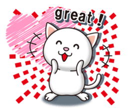 The white cat which conveys a feeling. sticker #7519807
