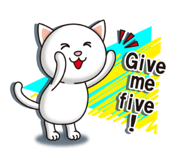 The white cat which conveys a feeling. sticker #7519808