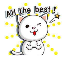 The white cat which conveys a feeling. sticker #7519809