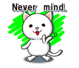 The white cat which conveys a feeling. sticker #7519811