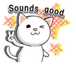 The white cat which conveys a feeling. sticker #7519814