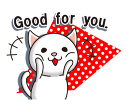 The white cat which conveys a feeling. sticker #7519815