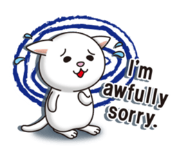 The white cat which conveys a feeling. sticker #7519817