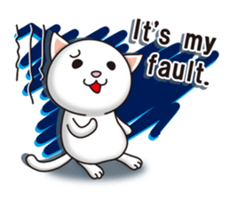 The white cat which conveys a feeling. sticker #7519819