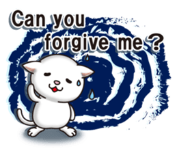 The white cat which conveys a feeling. sticker #7519820